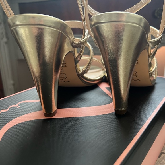Nina Sami Gold Rhinestone Sandals - Picture 6 of 9